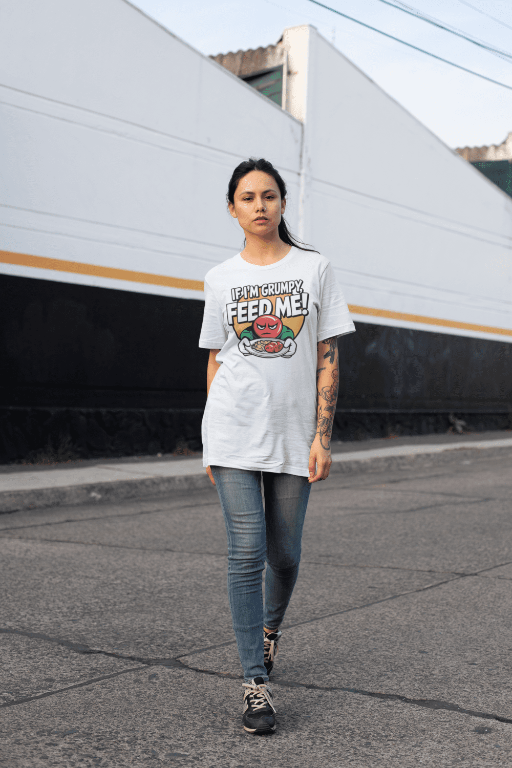 Feed Me When I'm Grumpy Oversized T-shirt