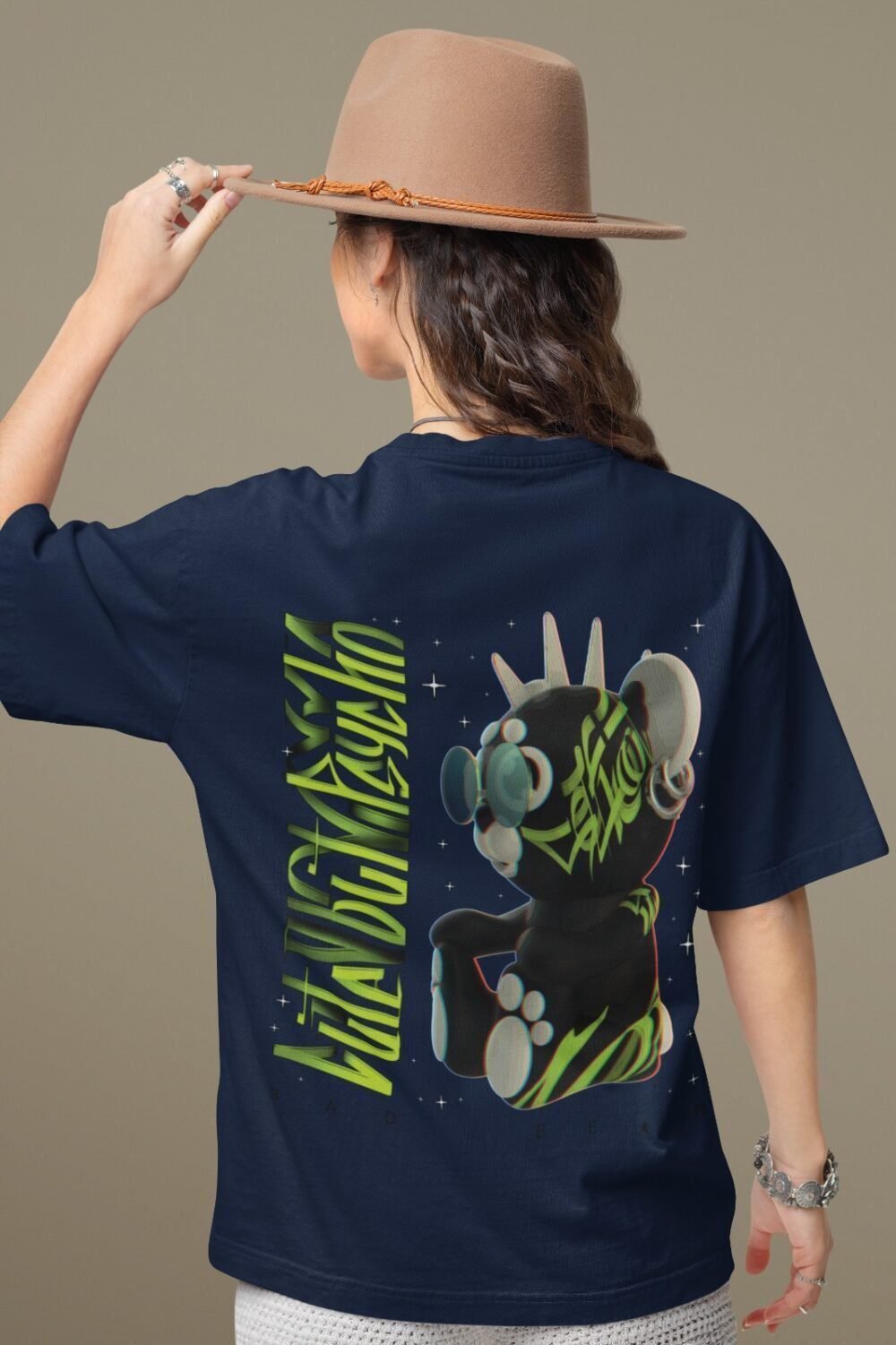Cute But Psycho Bear Terry Oversized T-Shirt