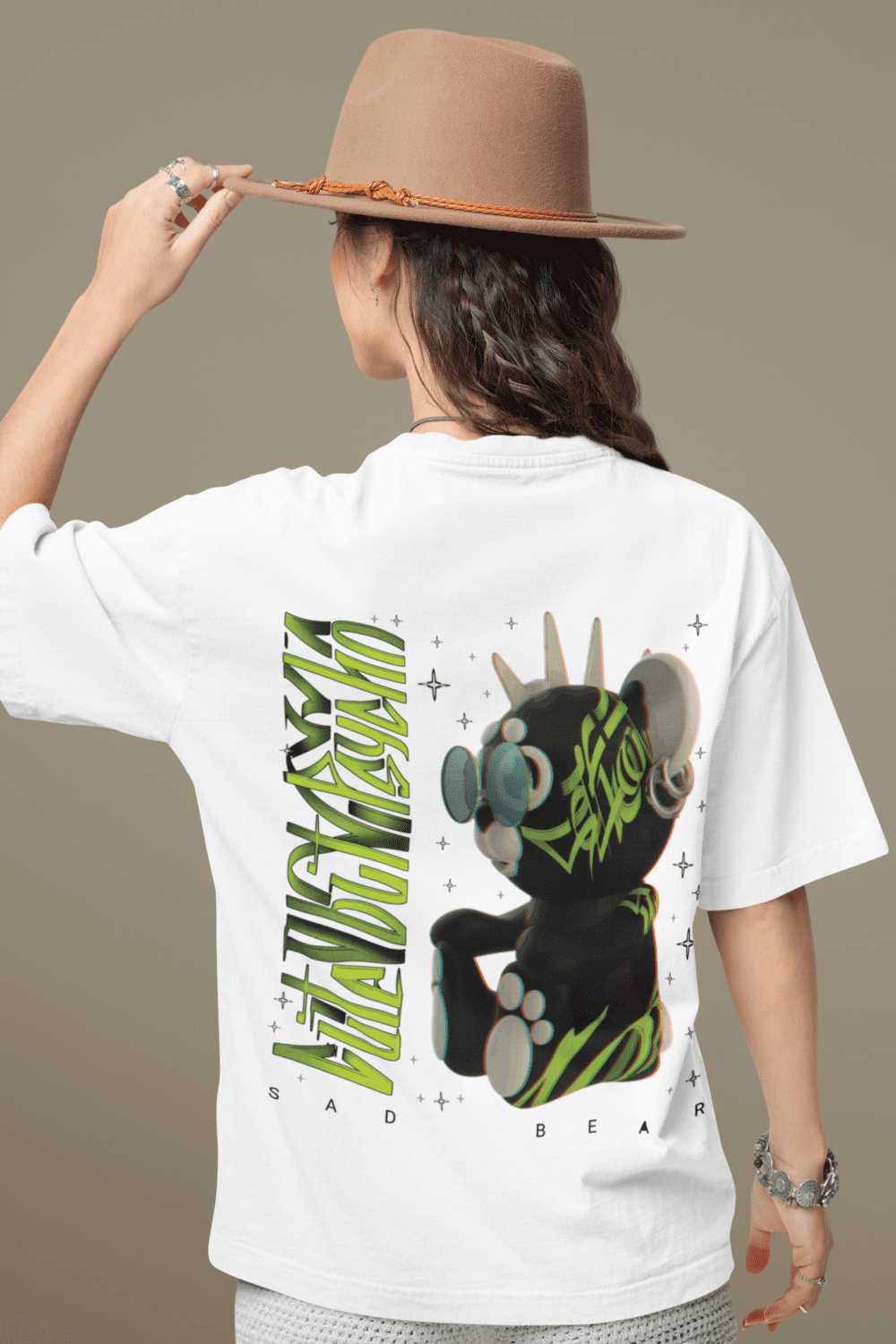 Cute But Psycho Bear Terry Oversized T-Shirt