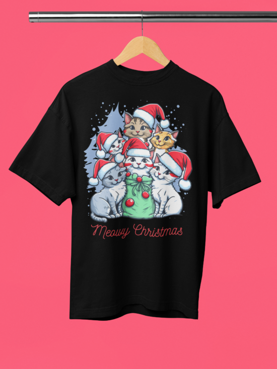 Meowy Christmas Oversized T-Shirt