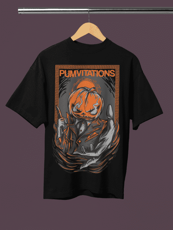 Pumvitations Halloween Terry Oversized T-Shirt