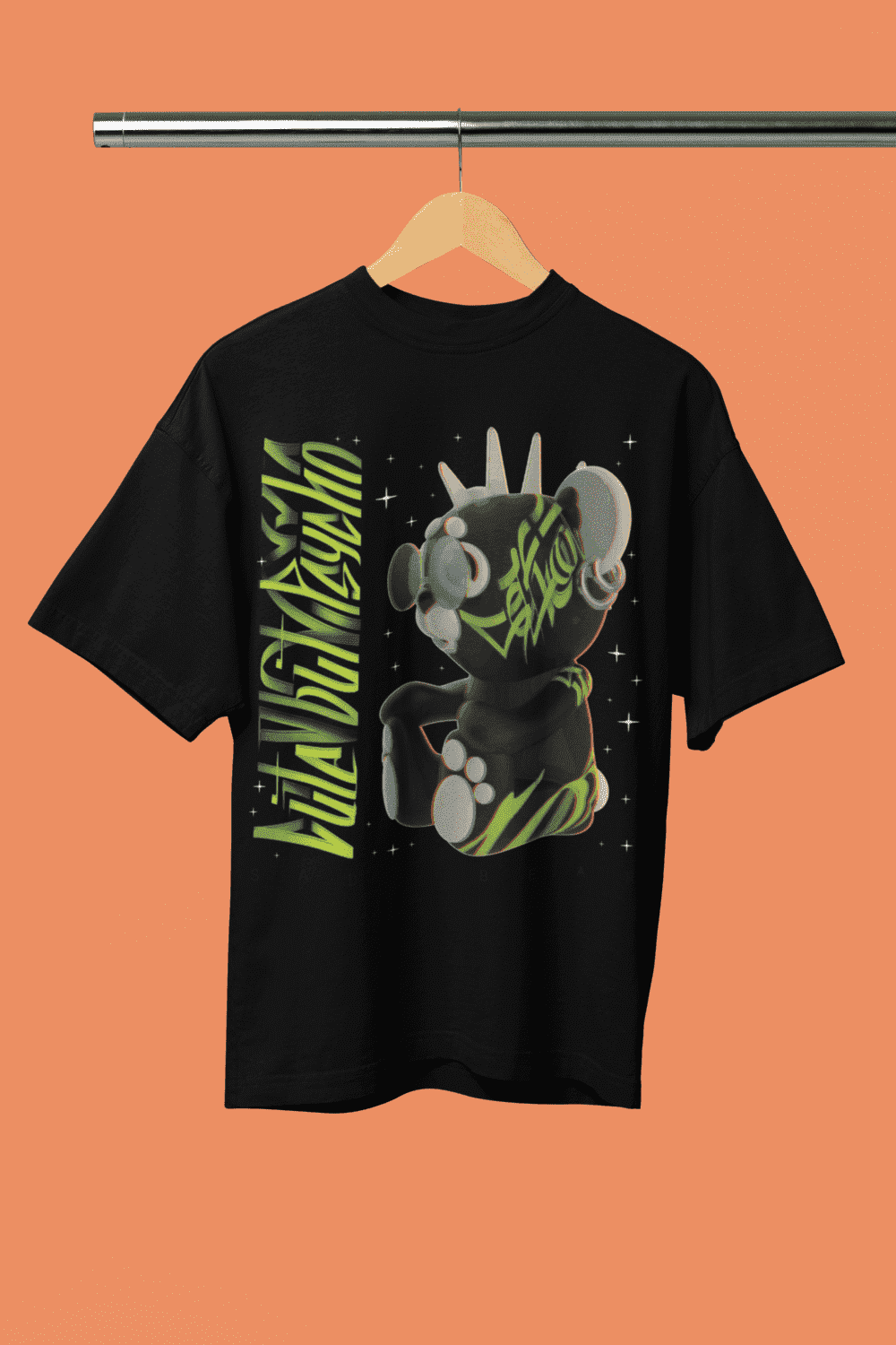 Cute But Psycho Bear Terry Oversized T-Shirt